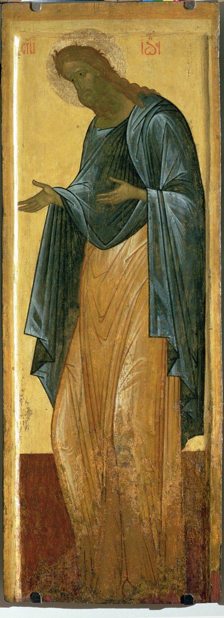 St. Johannes de Voorloper, uit de Deisis-laag van de Dormitie Kathedraal in Vladimir door Andrei Rublev
