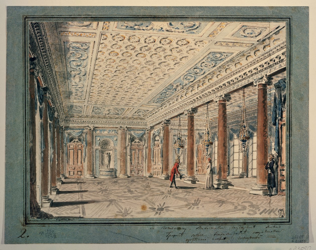Interieur van de Hoekhal in het Stroganov Paleis door Andrei Nikiforovich Voronikhin