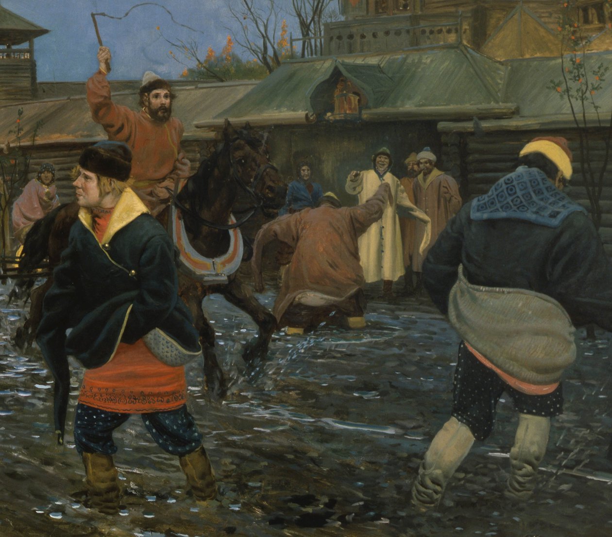 Zeventiende-eeuwse Moskou Straat op een Feestdag door Andrei Petrovich Ryabushkin