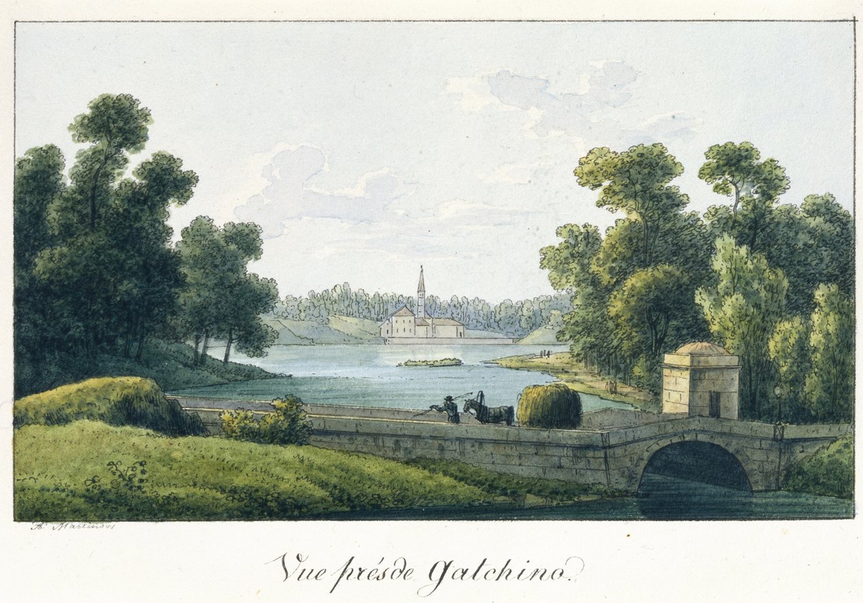 Het Priory-paleis in Gatchina, voor 1817 door Andrei Yefimovich Martynov