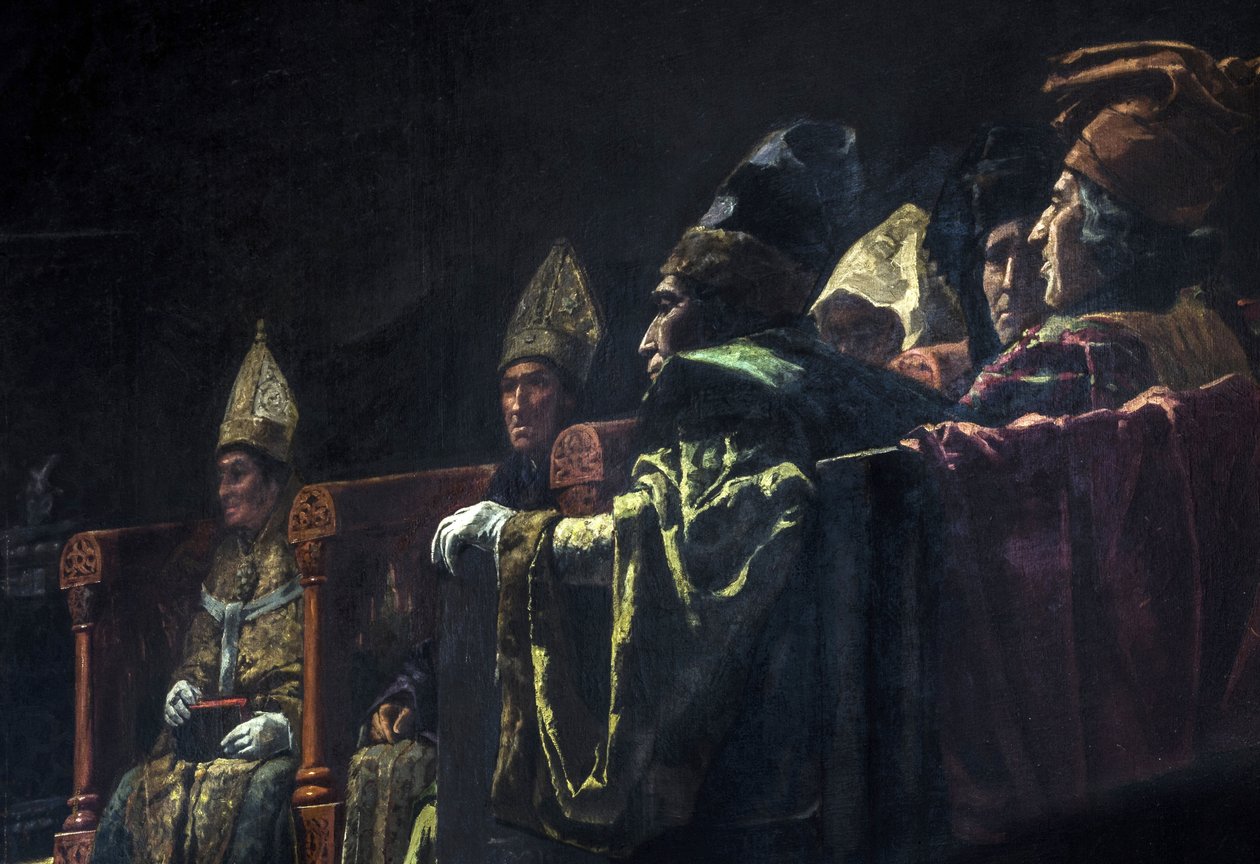 Geschilderde geschiedenis: Het compromis van Caspe door Andres Parlade y Heredia