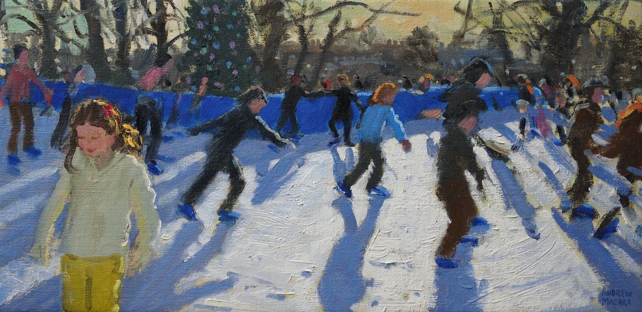 Schaatsers, Kerstmarkt, Hyde Park, Londen, 2014 door Andrew Macara