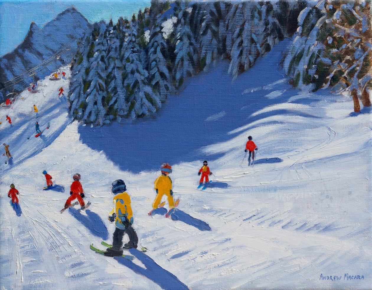 Skischool, Morzine door Andrew Macara