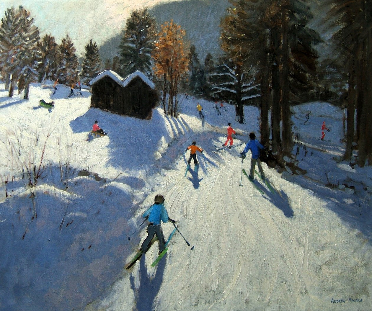 Twee berghutten, Pleney, Morzine door Andrew Macara