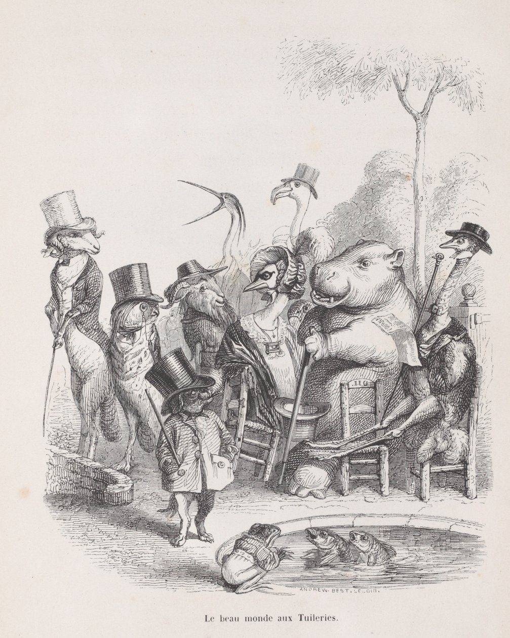 De mooie wereld van de Tuilerieën uit Scènes uit het privé- en openbare leven, ca. 1837-47 door Andrew Best Leloir