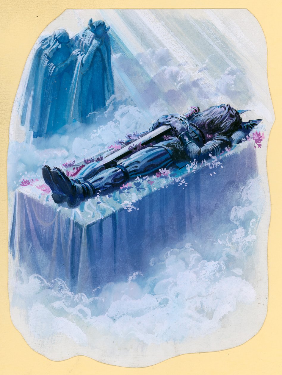Scène uit Beowulf (gouache op papier) door Andrew Howat