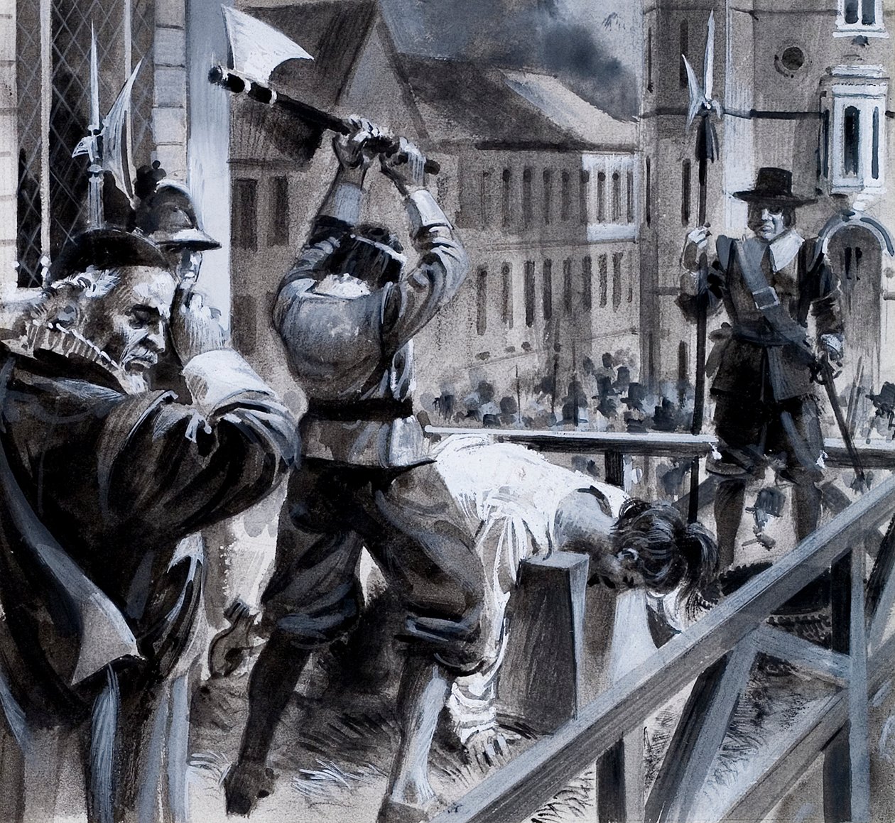 De terechtstelling van koning Karel I in Whitehall, 30 januari 1649 door Andrew Howat