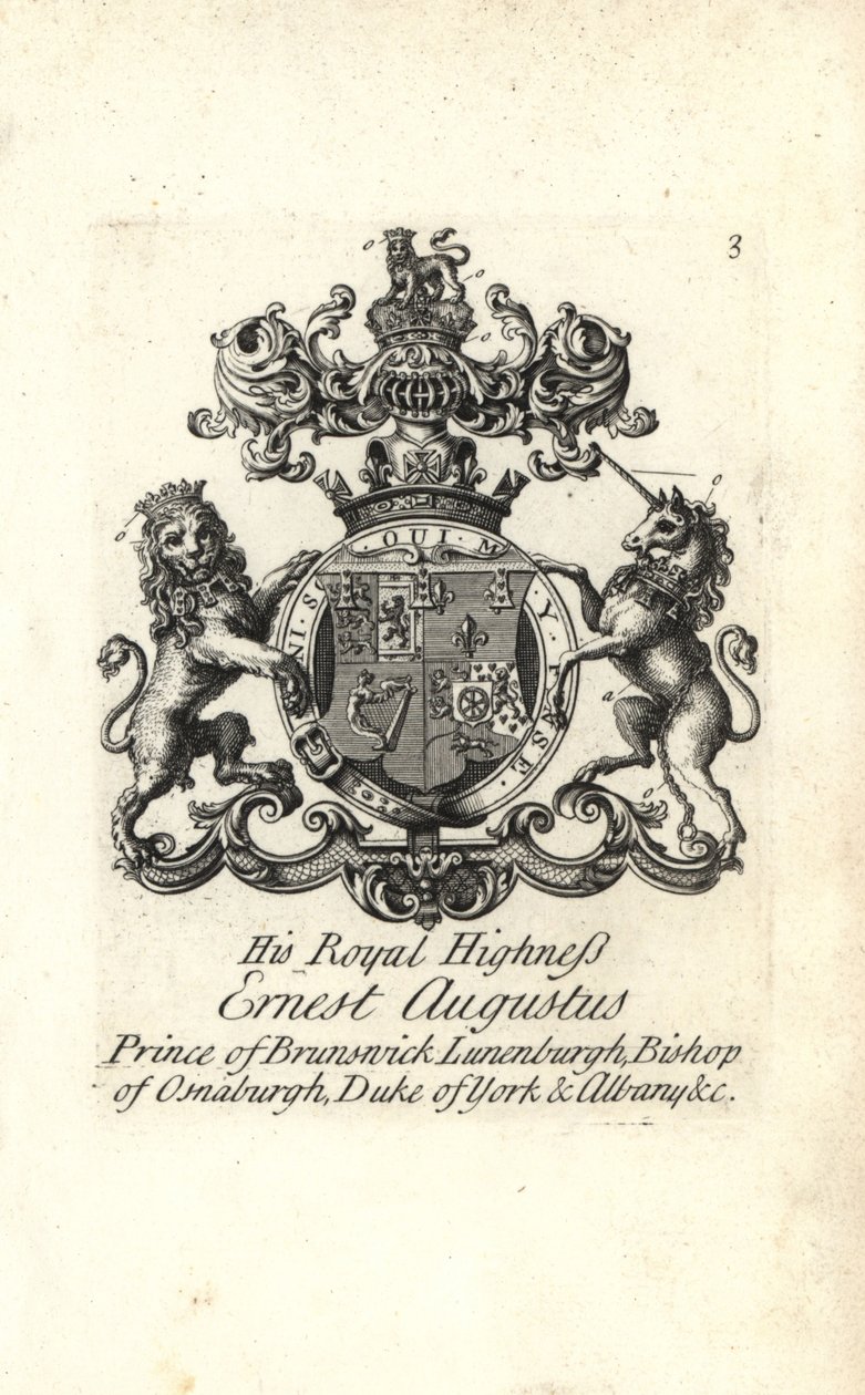 Wapen en wapenrusting van ZKH Ernst Augustus, Prins van Brunswijk Lüneburg, Bisschop van Osnabrück, Hertog van York en Albany door Andrew Johnston