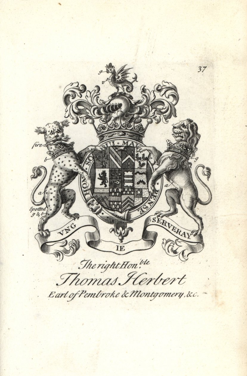 Wapen en wapenrusting van de zeer eerbiedwaardige Thomas Herbert, 8e Graaf van Pembroke en Montgomery door Andrew Johnston