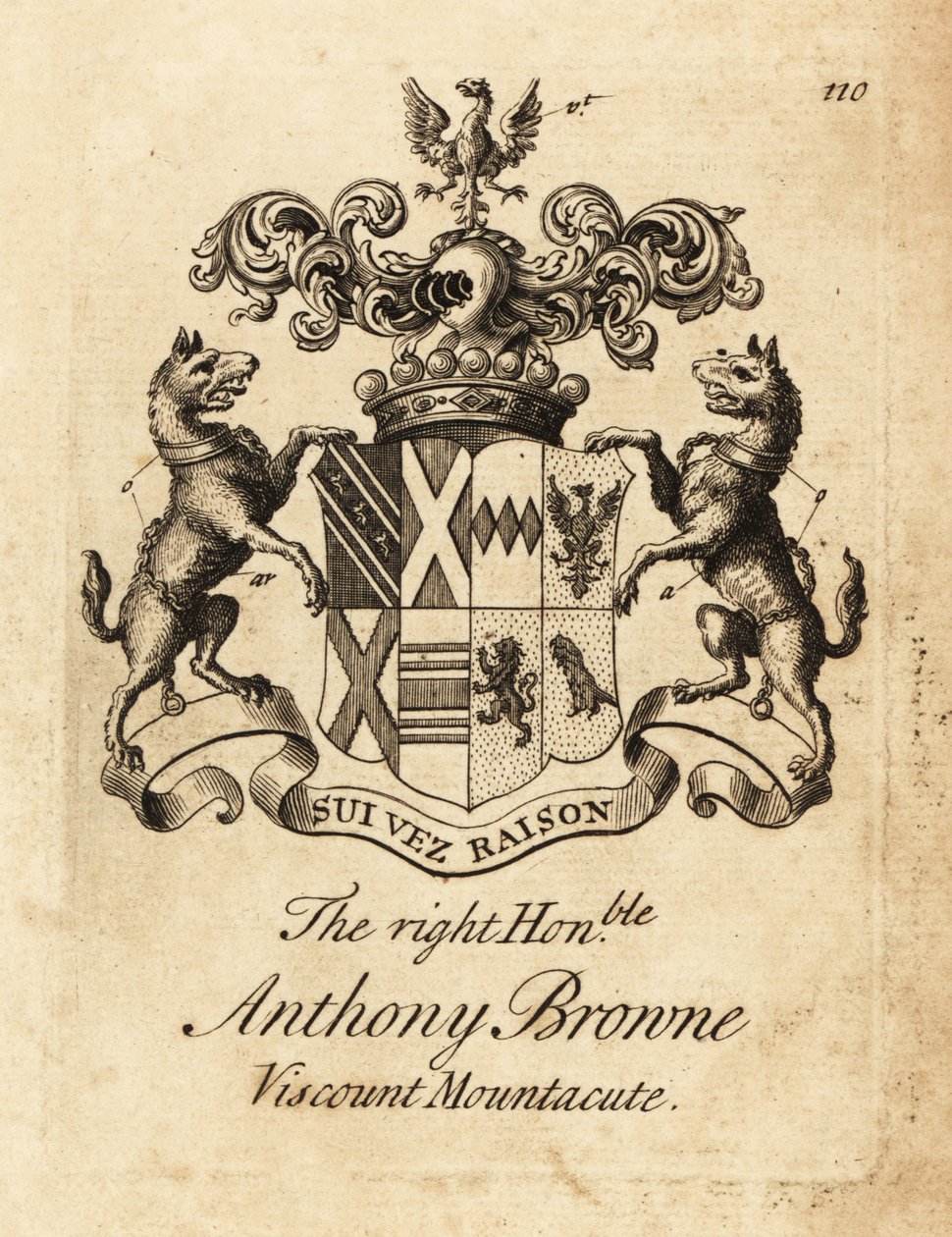 Wapen van de Zeer Eerwaarde Anthony Browne, Burggraaf Mountacute of Burggraaf Montagu door Andrew Johnston