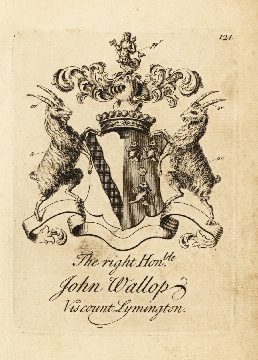 Wapen van de Zeer Eerwaarde John Wallop, Burggraaf Lymington door Andrew Johnston