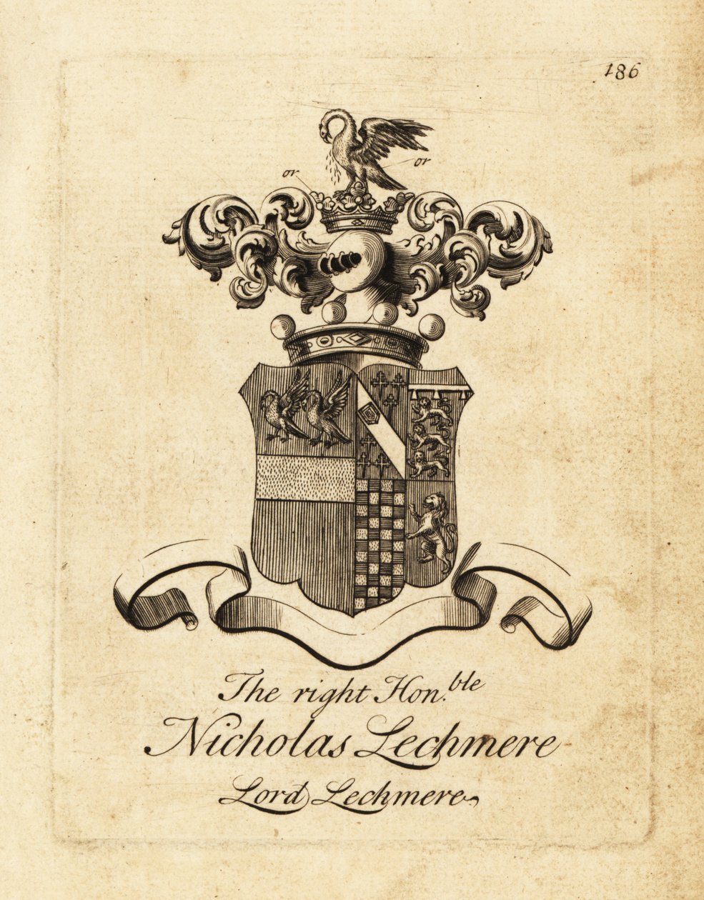 Wapen van de Zeer Eerwaarde Nicholas Lechmere, Lord Lechmere door Andrew Johnston