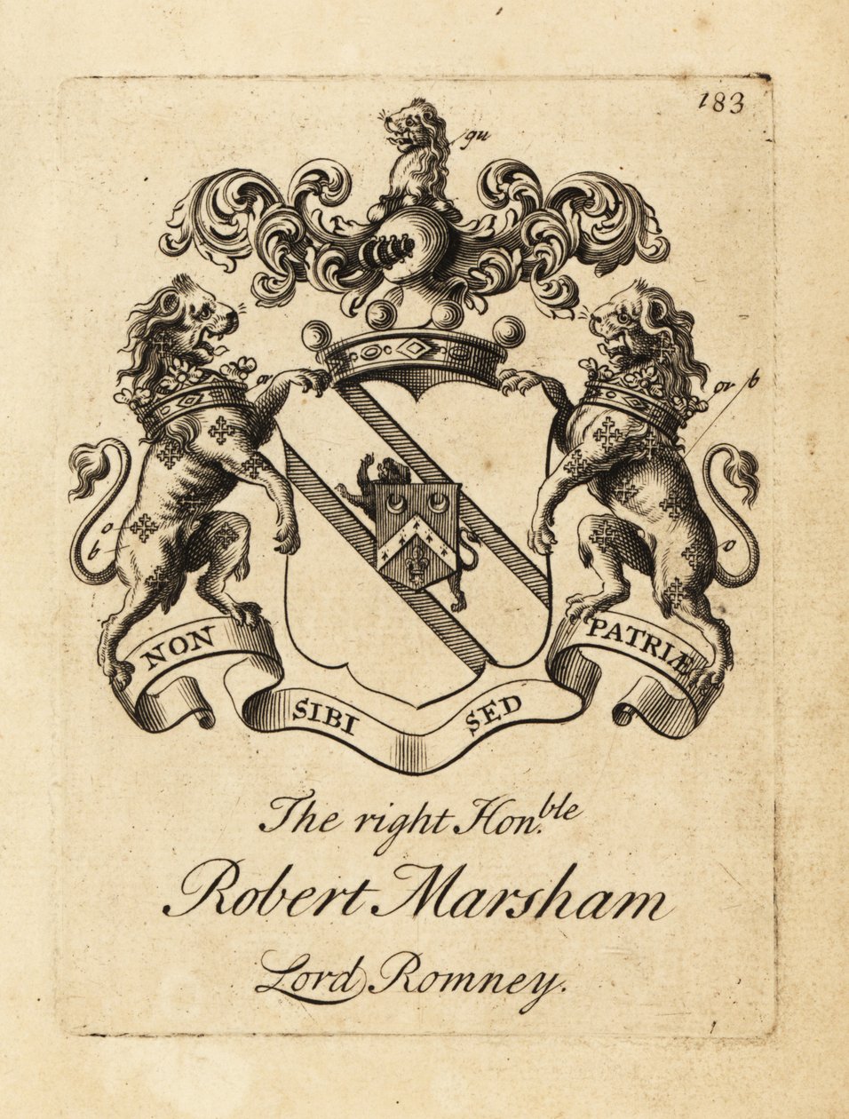 Wapen van de Zeer Eerwaarde Robert Marsham, Heer Romney door Andrew Johnston