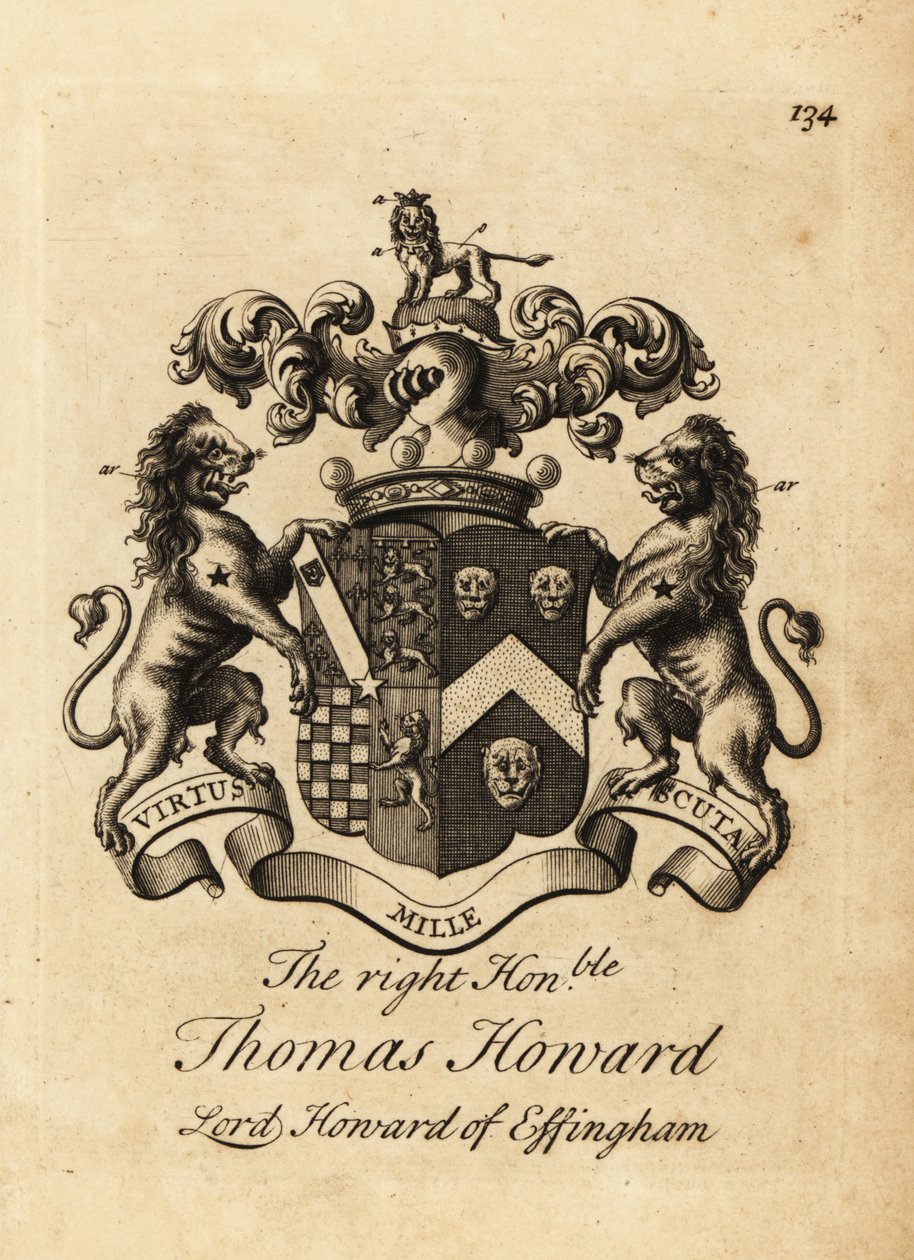 Wapen van de Hooggeachte Thomas Howard, 2e Graaf van Effingham, Lord Howard van Effingham door Andrew Johnston