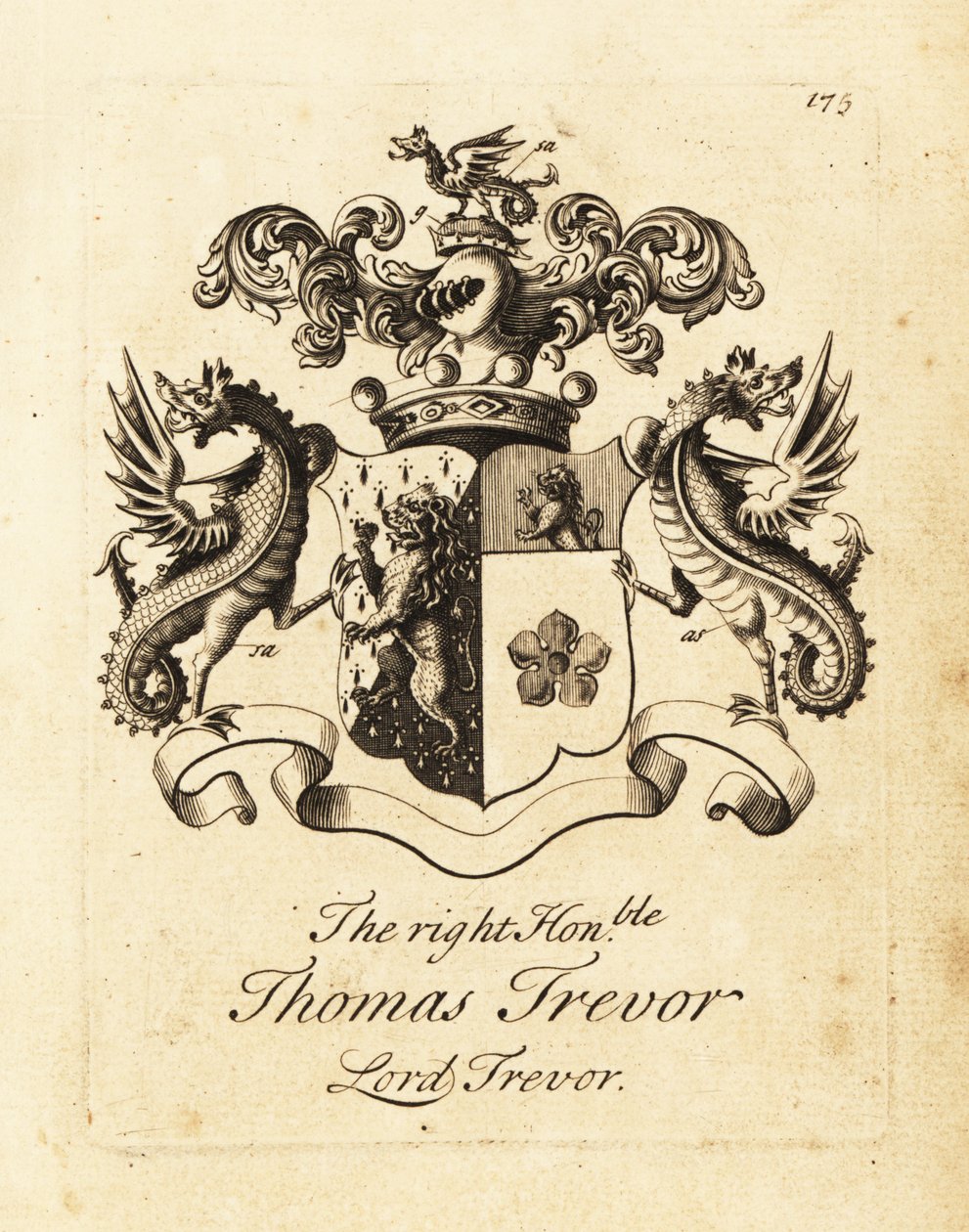 Wapen van de Hooggeachte Thomas Trevor, Lord Trevor door Andrew Johnston