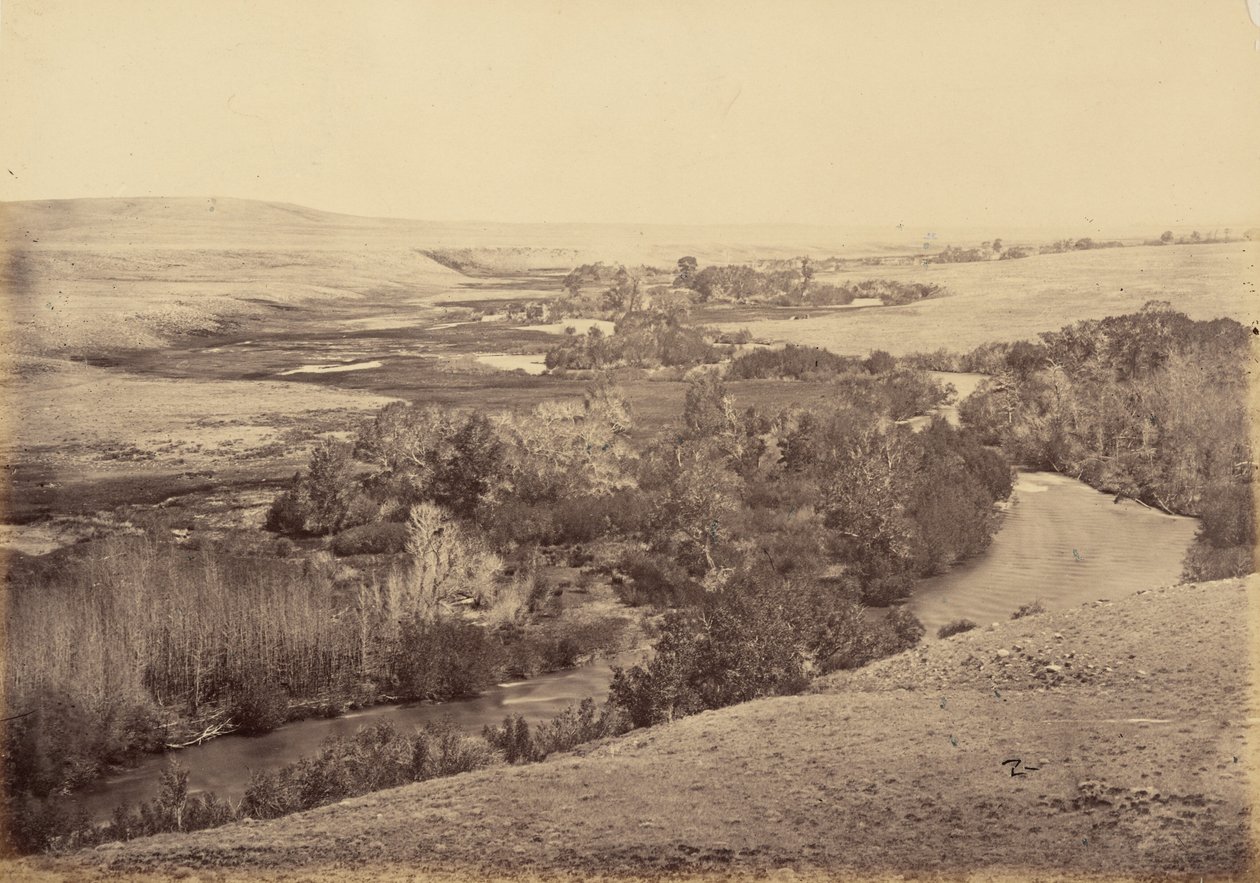 Plaat 18. Vallei van de Little Laramie River,1869 (foto) door Andrew Joseph Russell