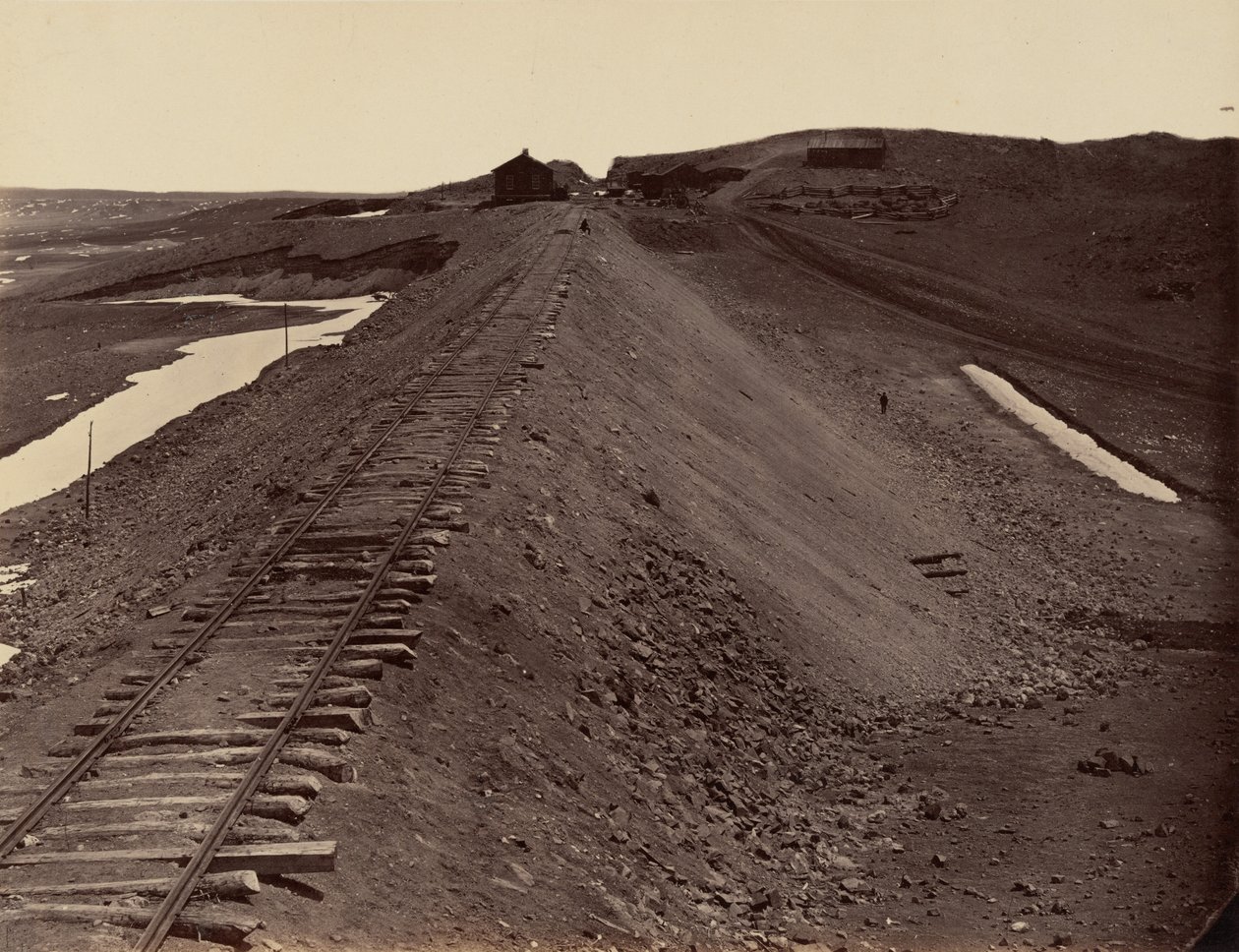 Plaat 2. Granieten kanunnik, van de watertank,1869 (foto) door Andrew Joseph Russell