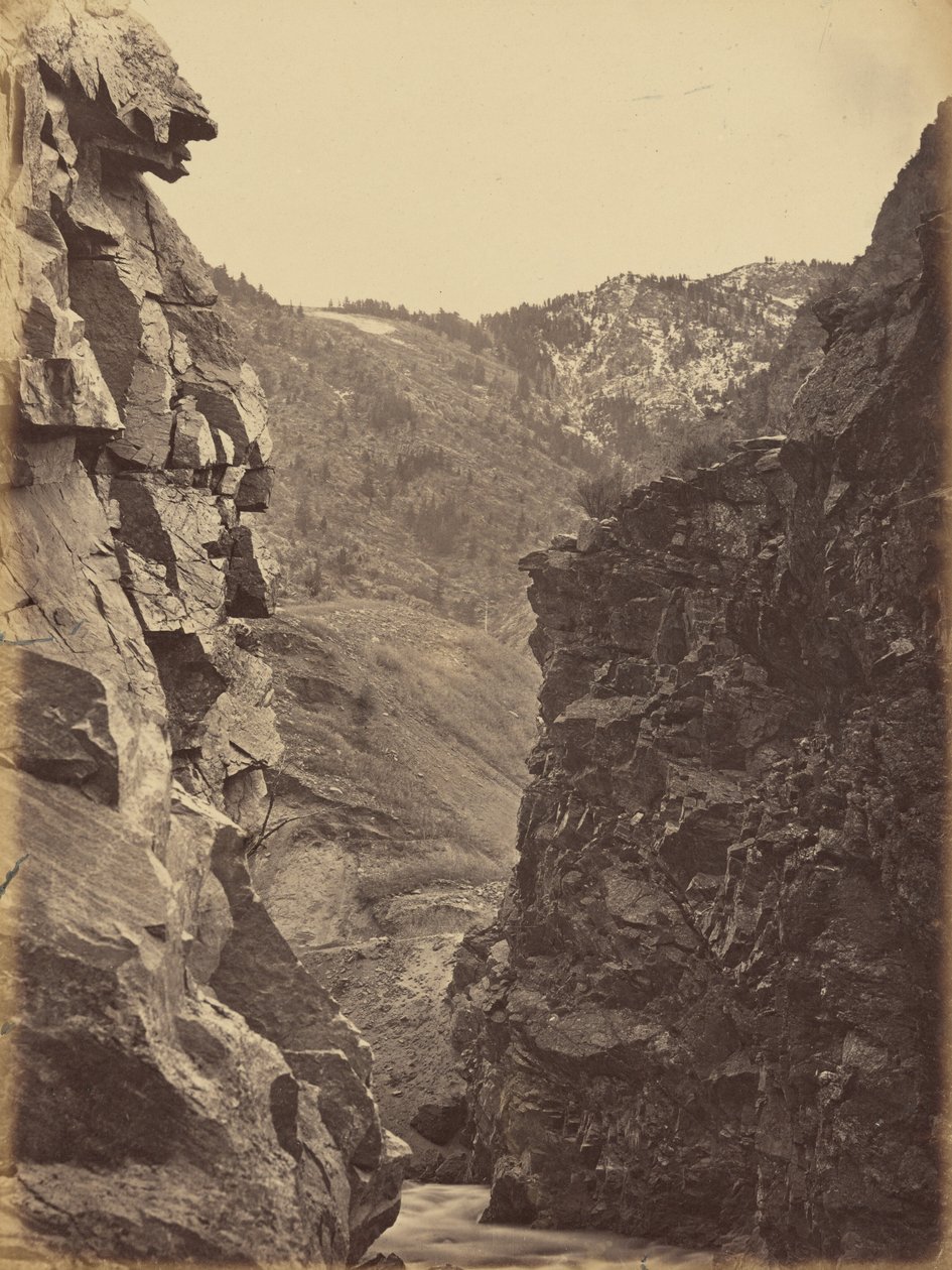 Plaat 40. Duivelspoort, Weber Canon,1869 (foto) door Andrew Joseph Russell