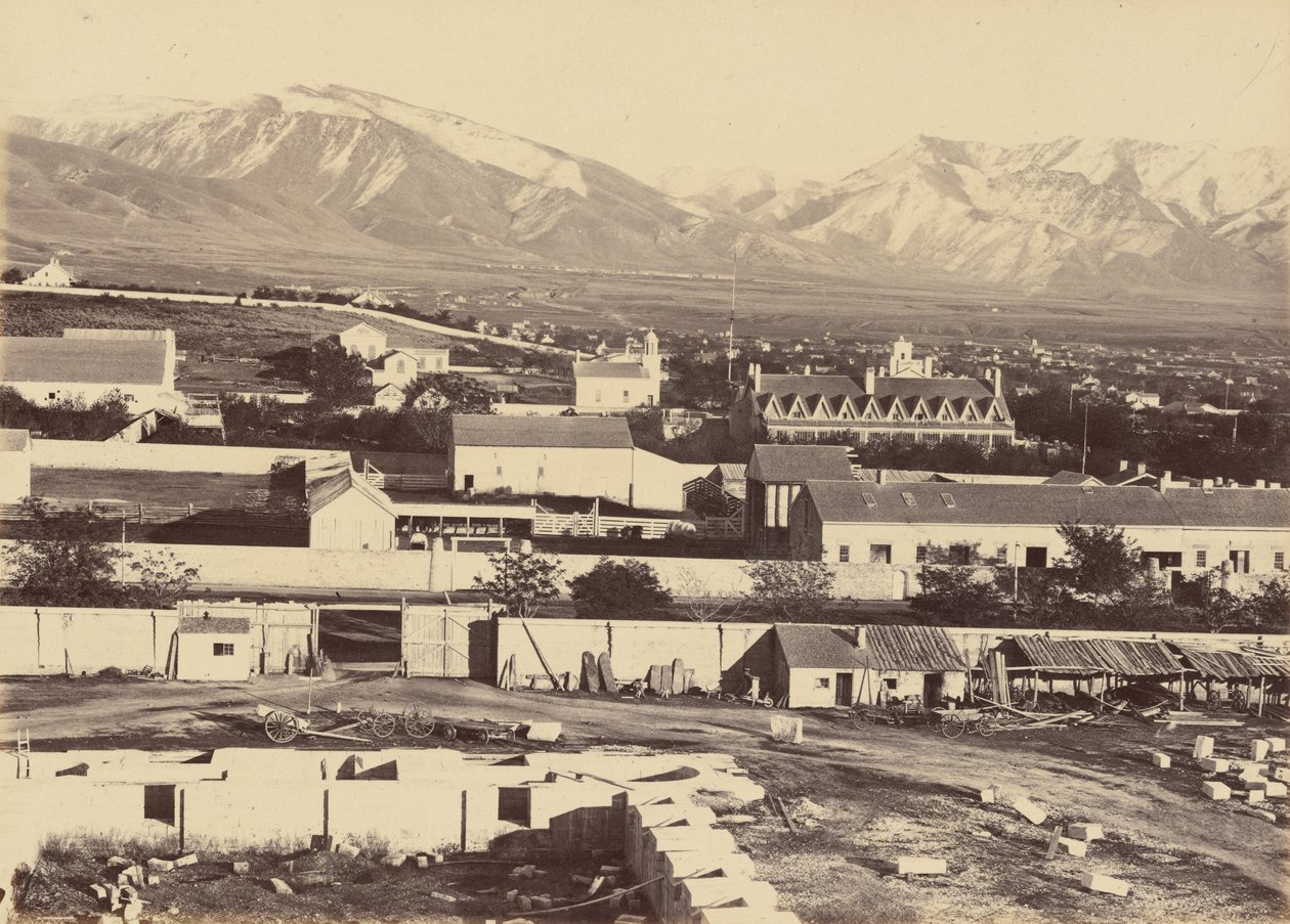 Plaat 45. Salt Lake City, vanaf de top van de Tabernakel,1869 (foto) door Andrew Joseph Russell