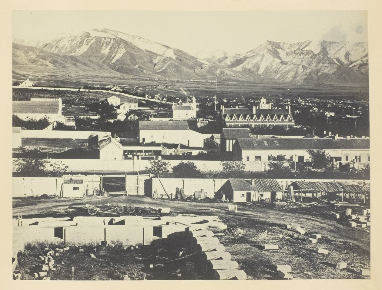 Salt Lake City, Kamp Douglas en Wasatch Mountains op de Achtergrond door Andrew Joseph Russell