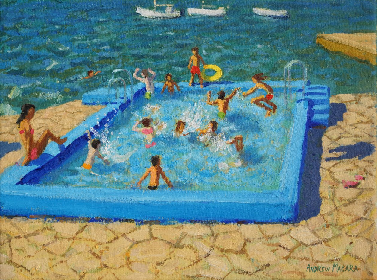 Blauw zwembad, Vrsar, Kroatië door Andrew Macara