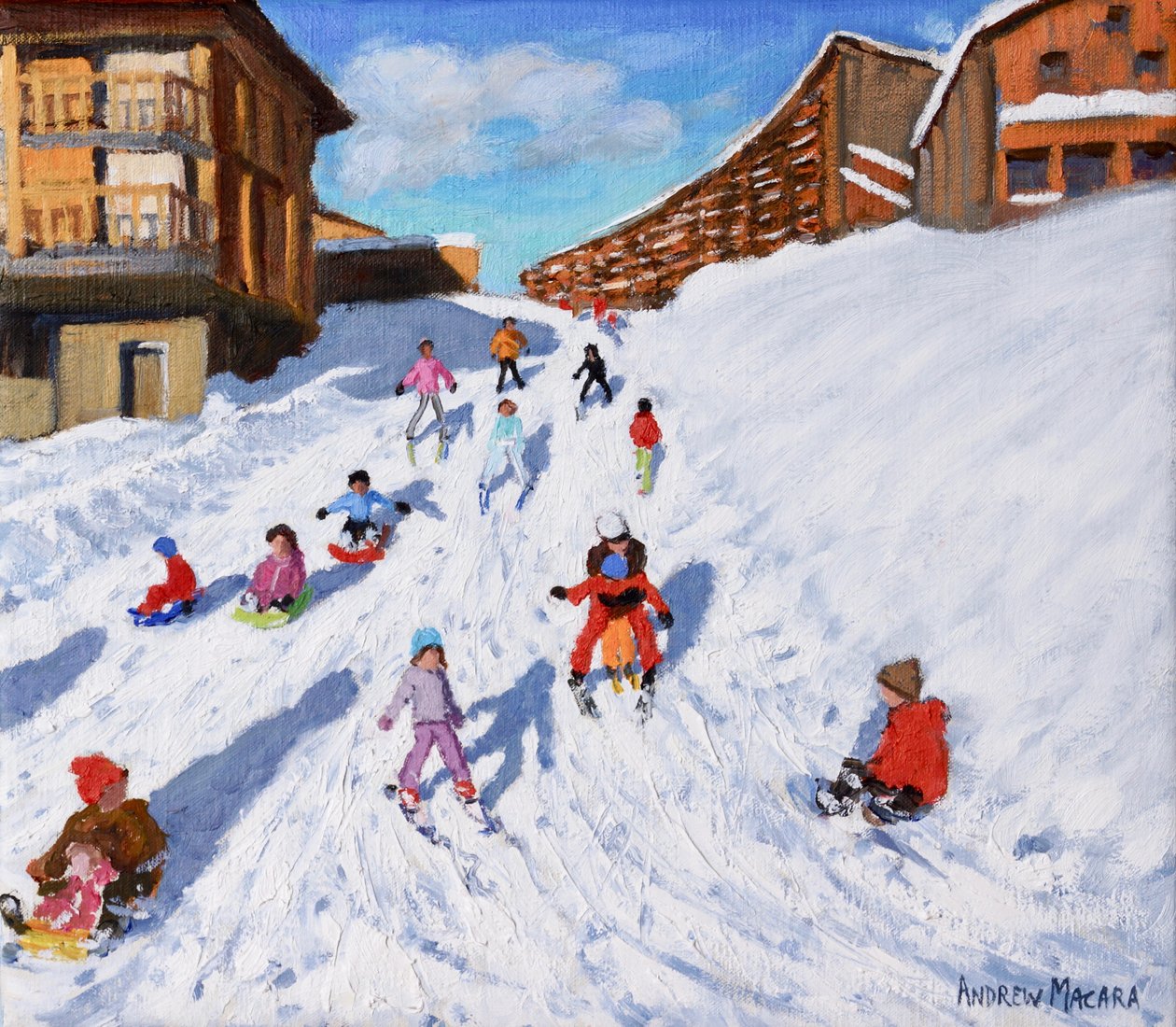 Kerst Sleeën, Les Arcs door Andrew Macara