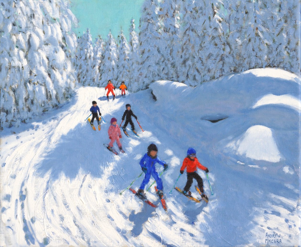 Skiën op het pad, Courchevel door Andrew Macara