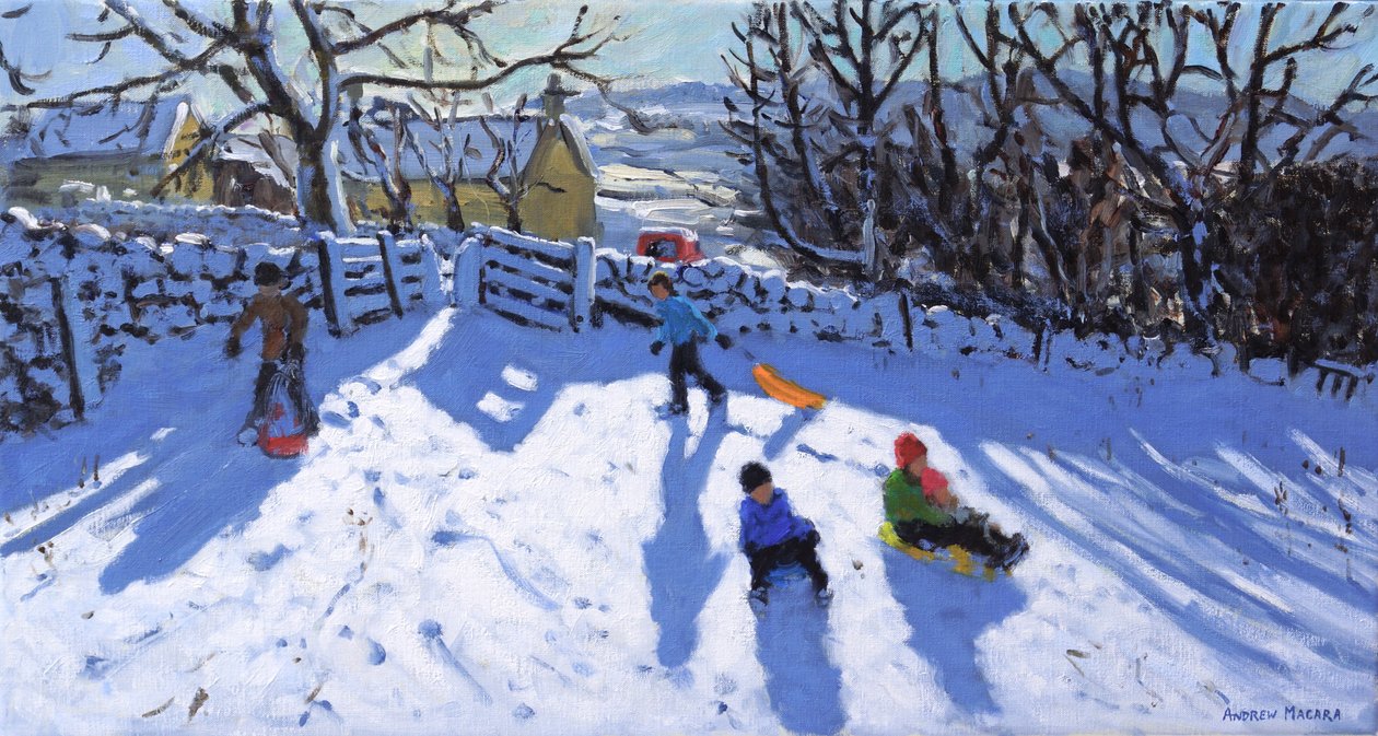 Sleeën, Hartington, Buxton, 2020 door Andrew Macara