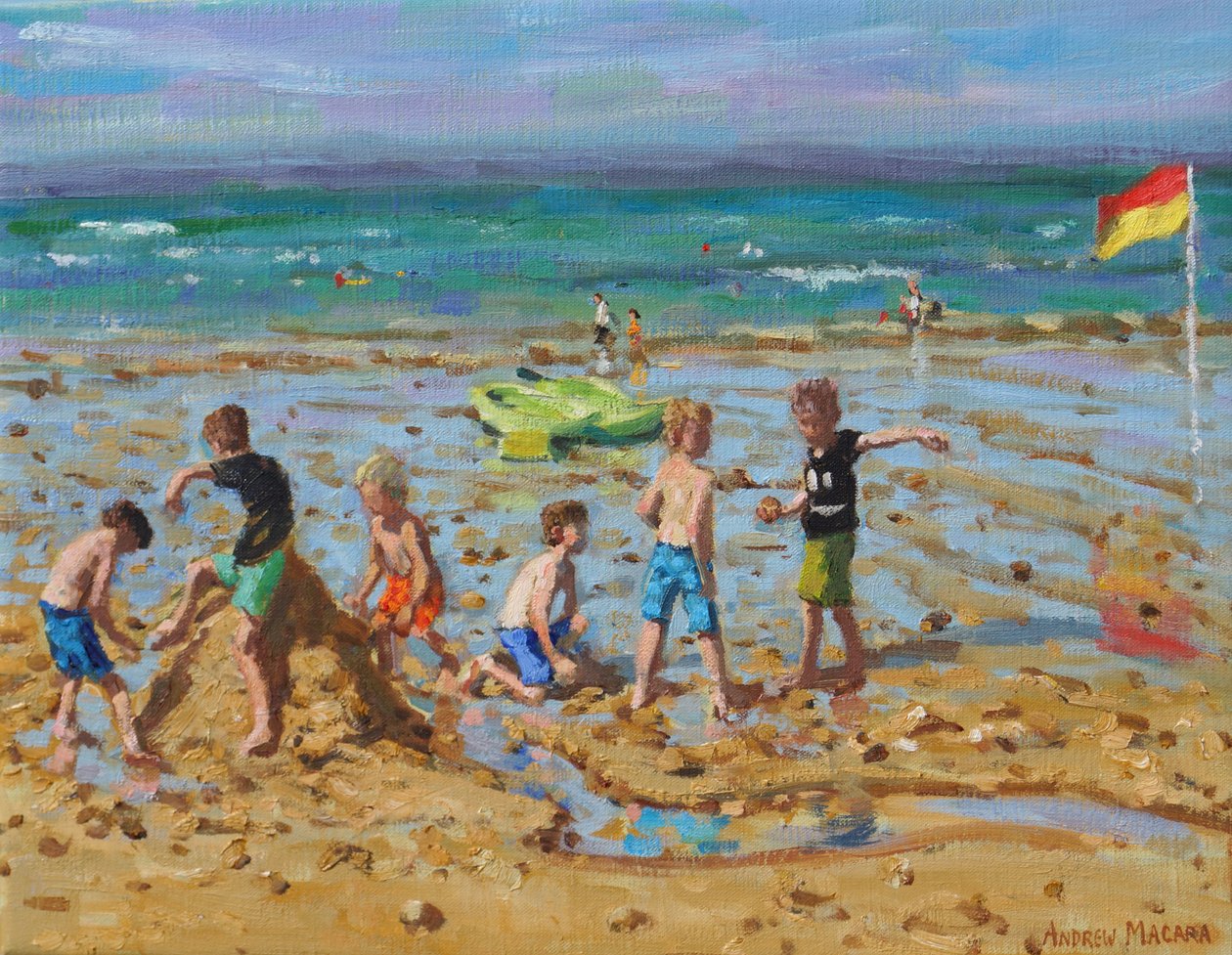 Het zandkasteel, Wells-next-the-sea, Norfolk door Andrew Macara