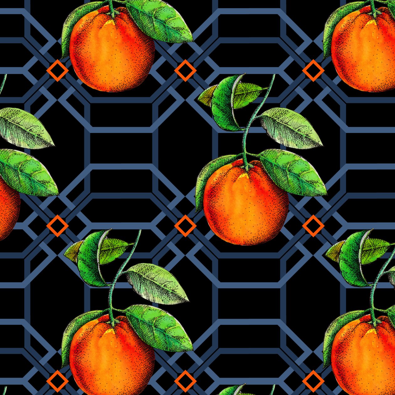 Oranje Geometrisch, 2018 door Andrew Watson