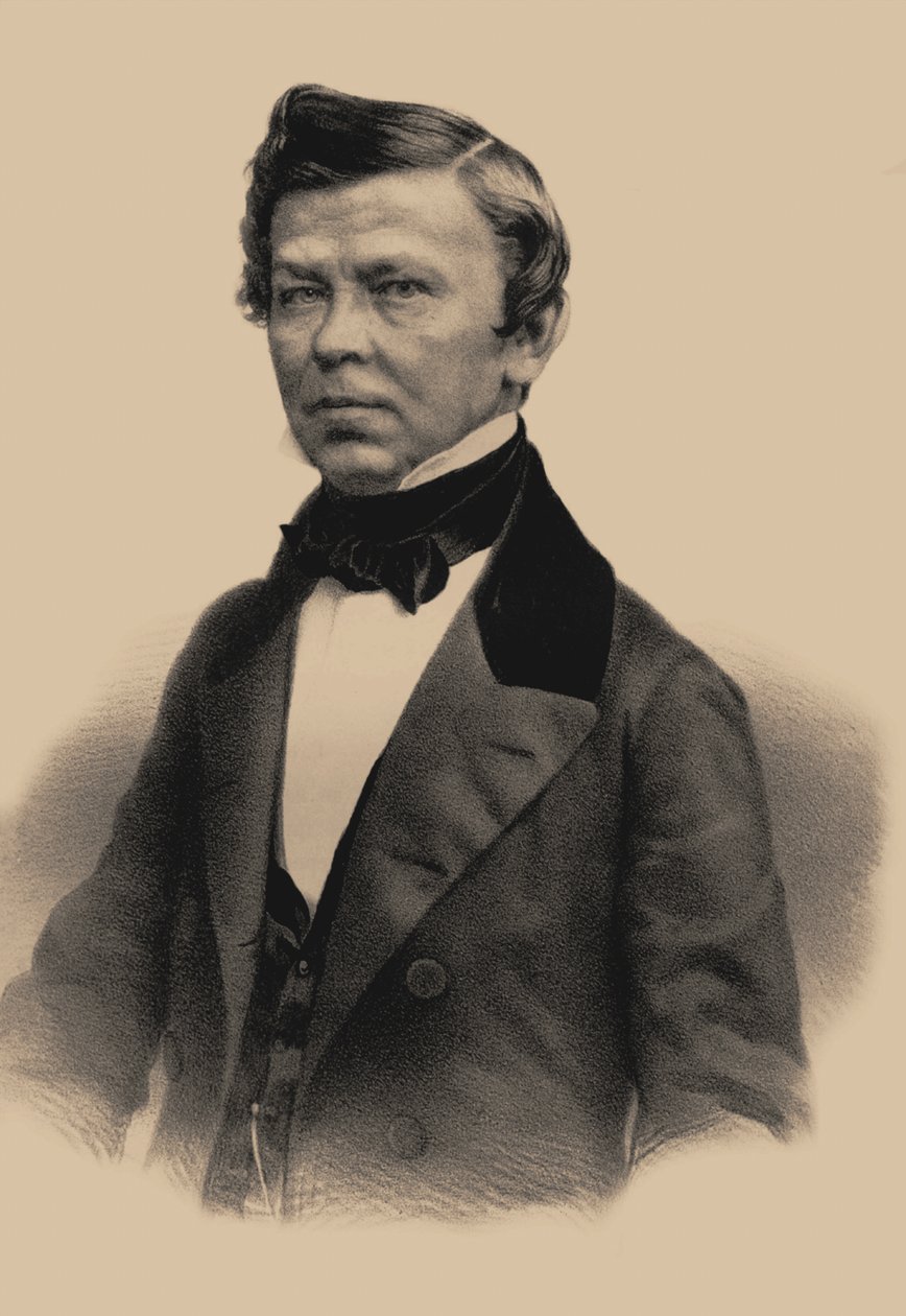 Portret van de dichter Vladimir Grigoryevich Benediktov 1807-1873, 1870 door Andrey Mikhaylovich Lushev