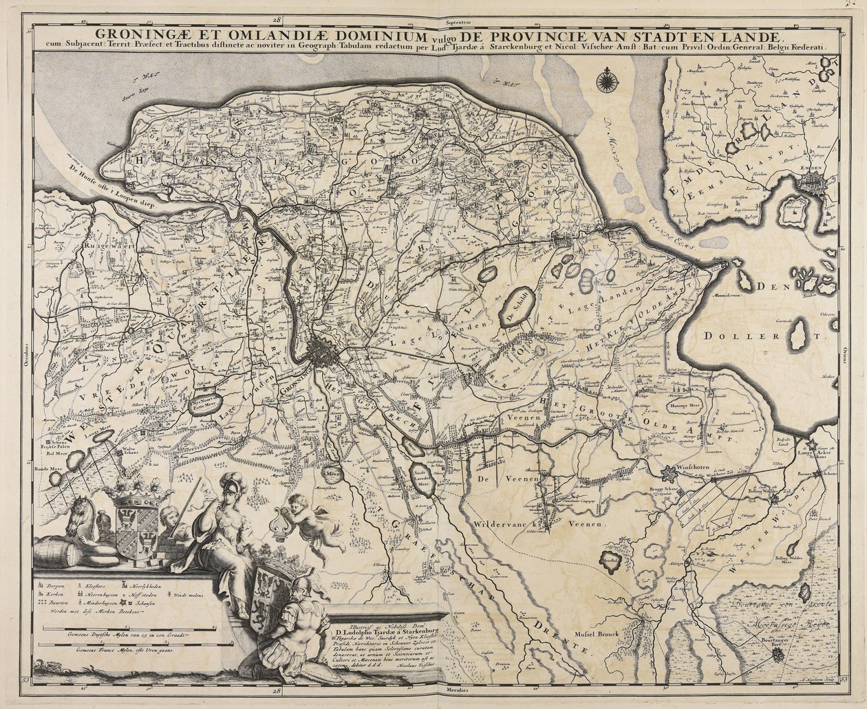 Groningae et Omlandiae dominium vulgo de Provincie van Stad en Lande door Andries Hogeboom