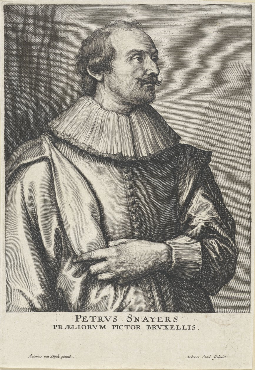 Portret van Pieter Snayers door Andries Jacobsz Stock