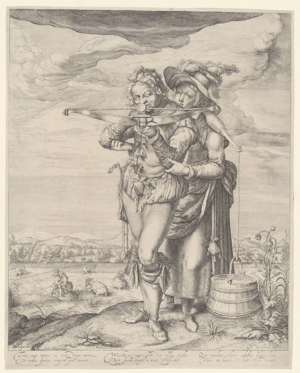 Boogschutter en melkmeisje door Andries Jacobsz. Stock (possibly)