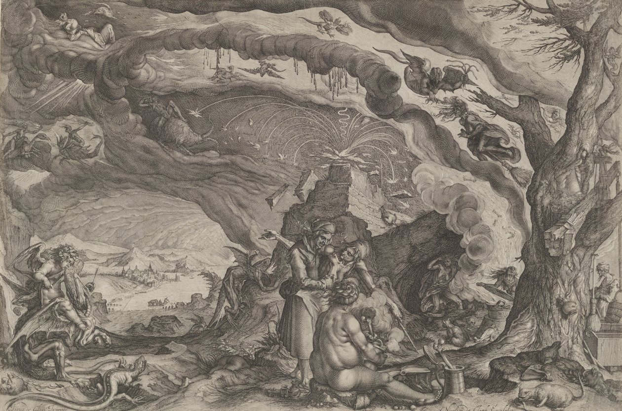 Heksen bereiden zich voor op de sabbat, ca. 1610 door Andries Stock