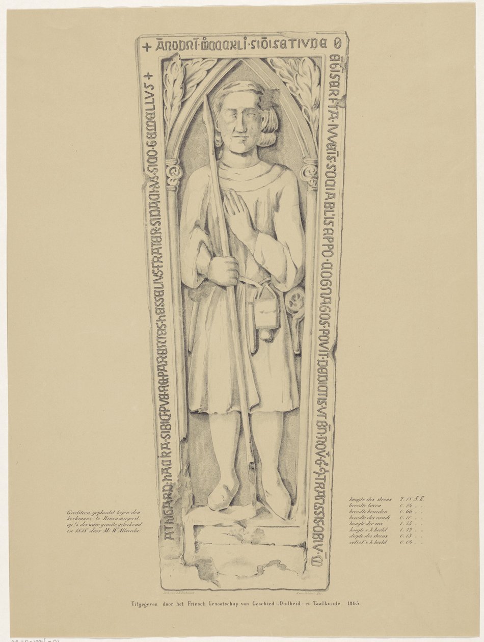 Grafsteen in de kerk te Rinsumageest door Andries van Calfsbeek