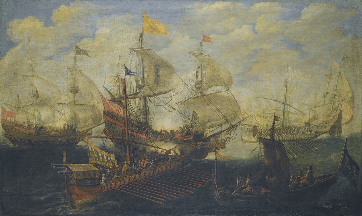 De Slag bij Lepanto op 7 oktober 1571 door Andries van Eertvelt