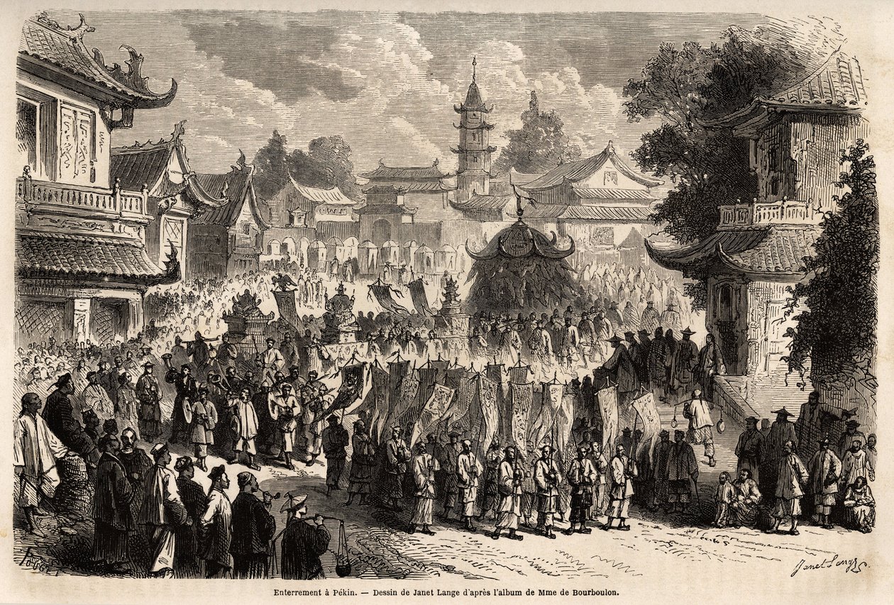 Een begrafenis in Peking door Ange Louis Janet