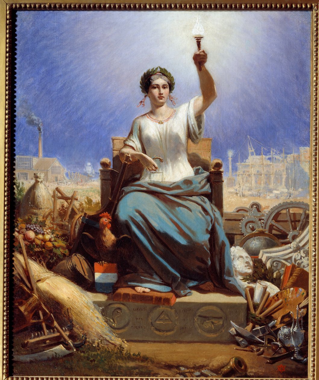 Frankrijk verlicht de wereld. Allegorie. Schilderij door Janet Lange door Ange-Louis Janet