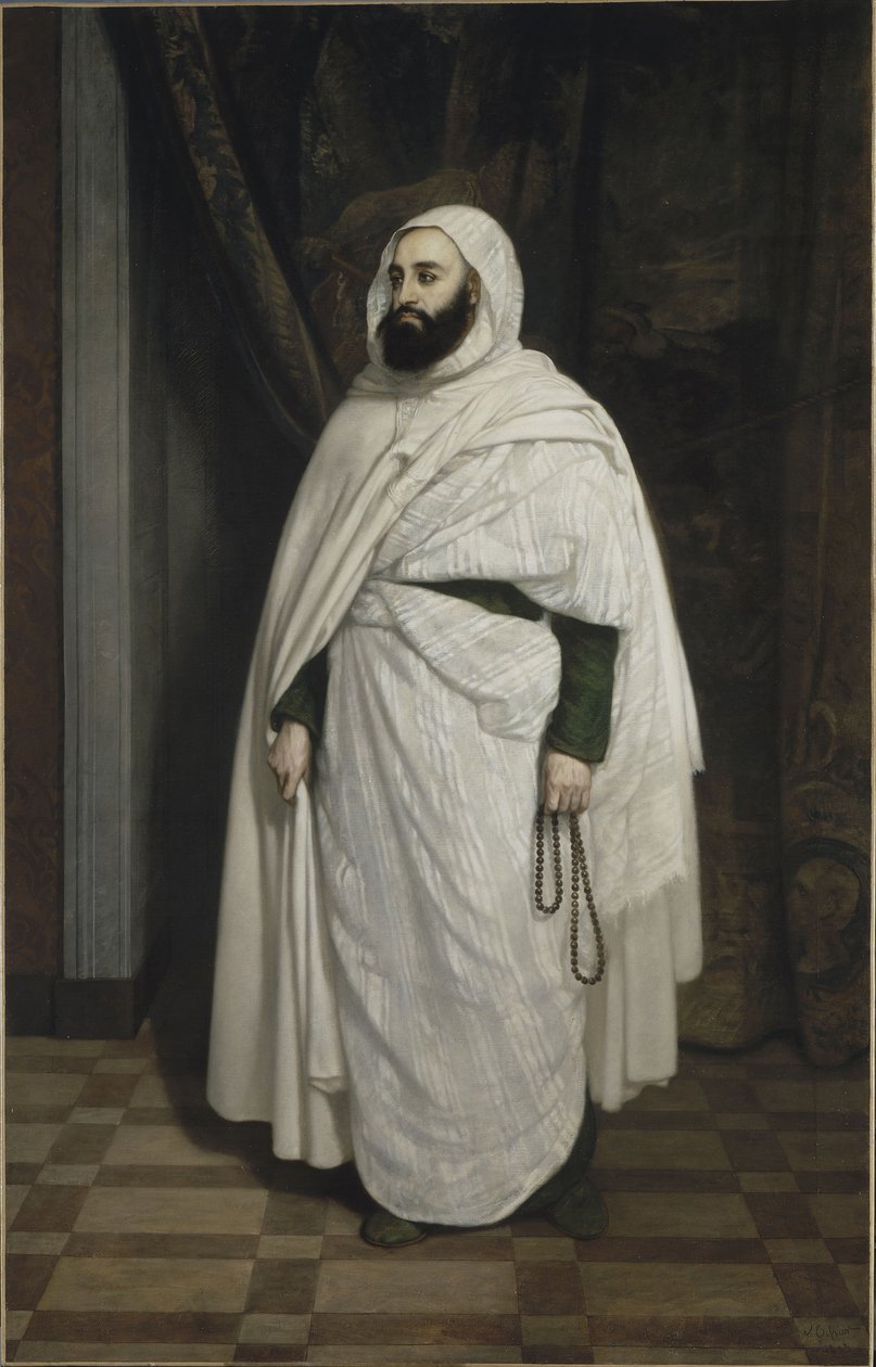 Portret van Abdelkader ibn Muhieddine 1808-1883, 1853 door Ange Tissier