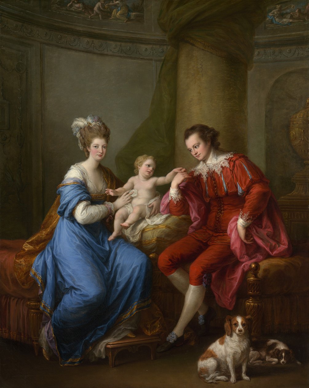 Edward Smith Stanley, Twaalfde Graaf van Derby, met Zijn Eerste Vrouw en Hun Zoon door Angelica Kauffmann
