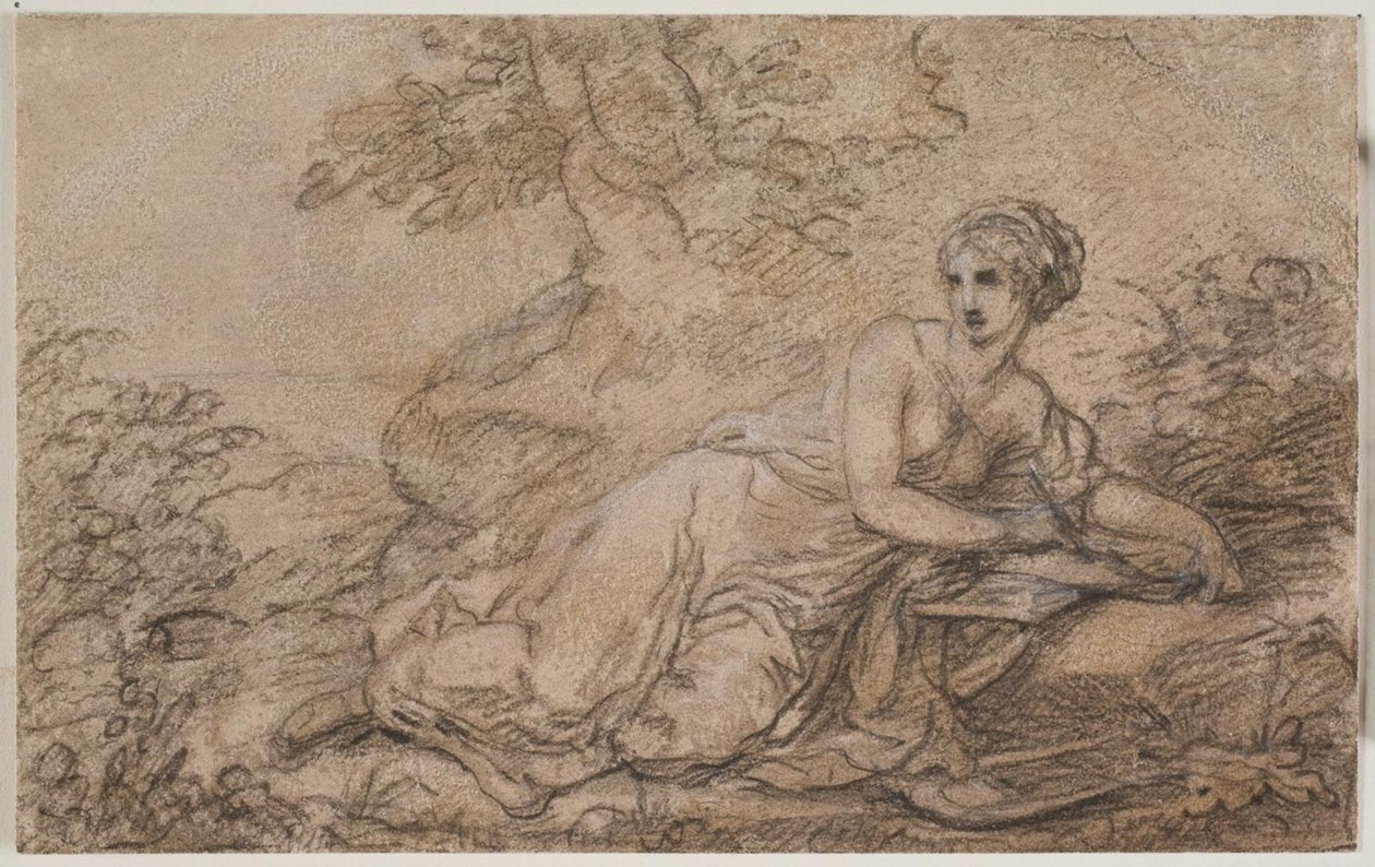 Een vrouwelijke dichter, mogelijk Sappho door Angelica Kauffmann