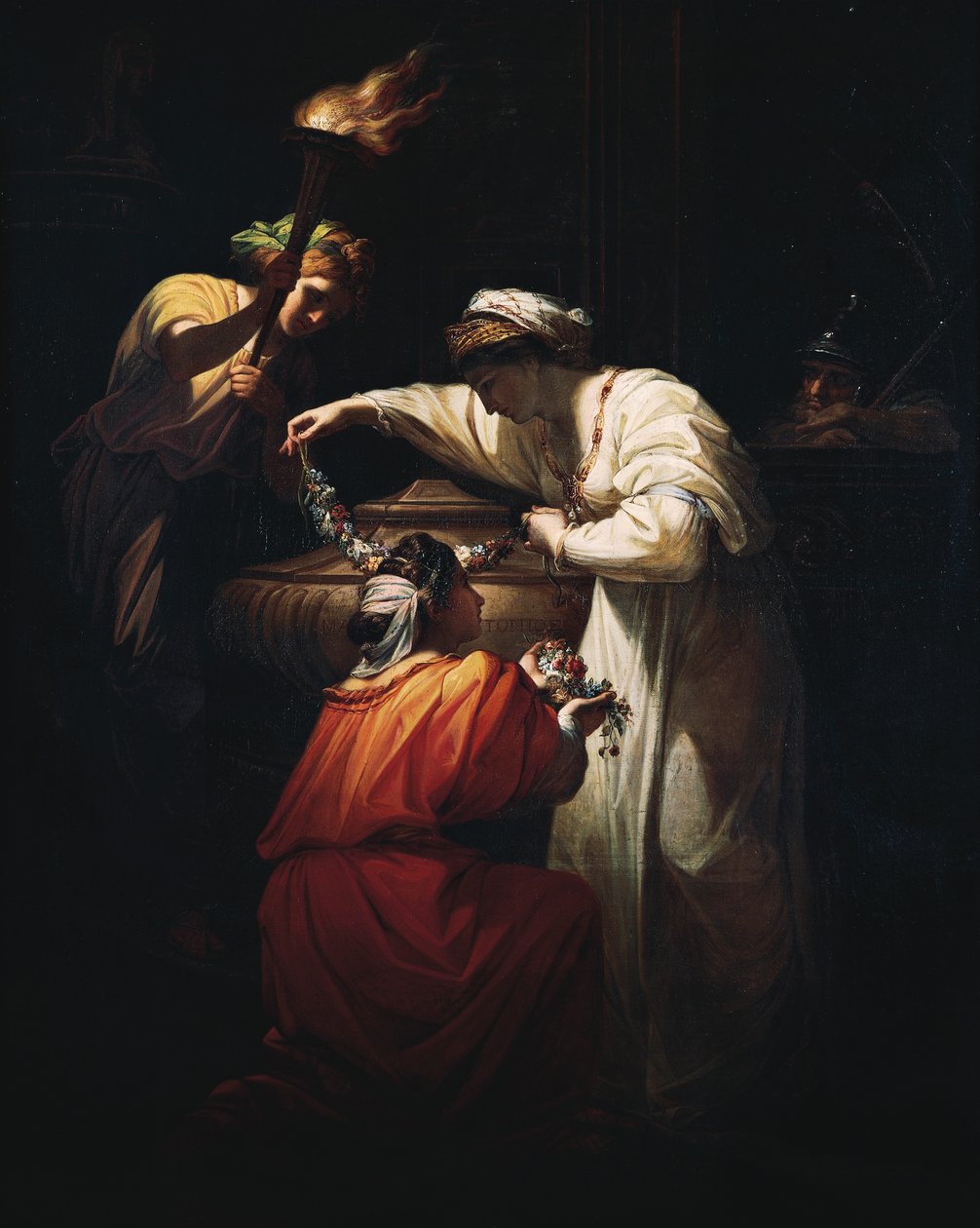 Cleopatra versiert het graf van Marcus Antonius door Angelica Kauffmann