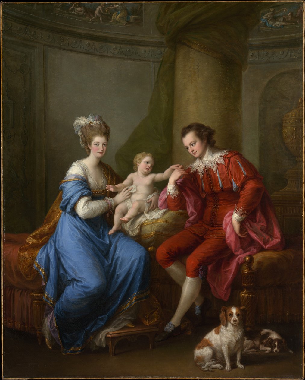 Edward Smith Stanley (1752-1834), twaalfde graaf van Derby, Elizabeth, gravin van Derby (Lady Elizabeth Hamilton, 1753-1797), en hun zoon (Edward Smith Stanley, 1775-1851) door Angelica Kauffmann