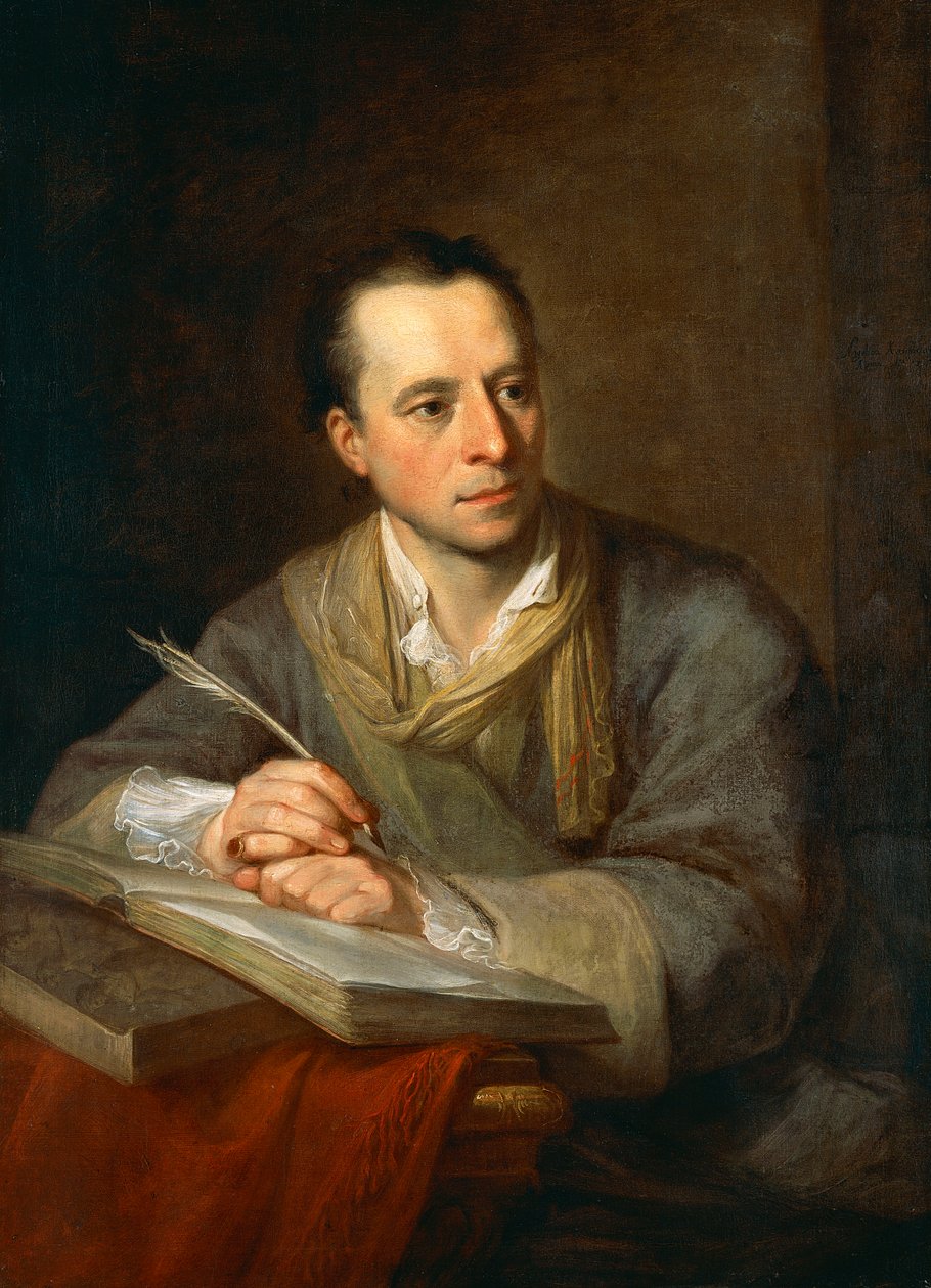 Portret van Johann Joachim Winckelmann, Duitse archeoloog en kunsthistoricus door Angelica Kauffmann