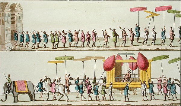 Processie van de koning van Birma, illustratie uit 