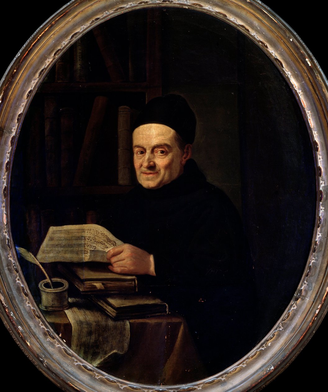 Portret van Giovanni Battista Martini (Padre Martini) (1706-1784). Schilderij door Angelo Crescimbeni. 18e eeuw. Bologna, civico Museo door Angelo Crescimbeni