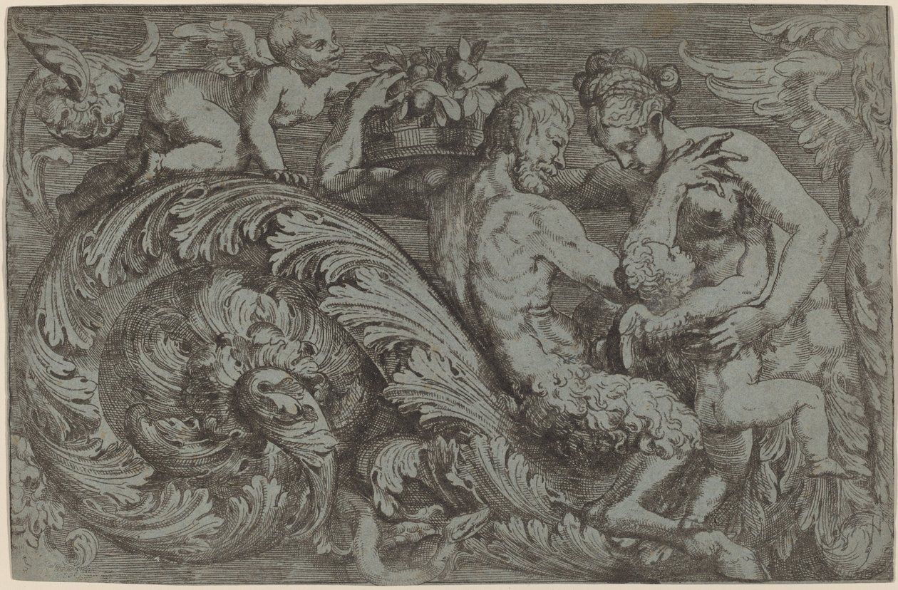 Decoratief Paneel met Mythologische Figuren door Angelo Falconetto