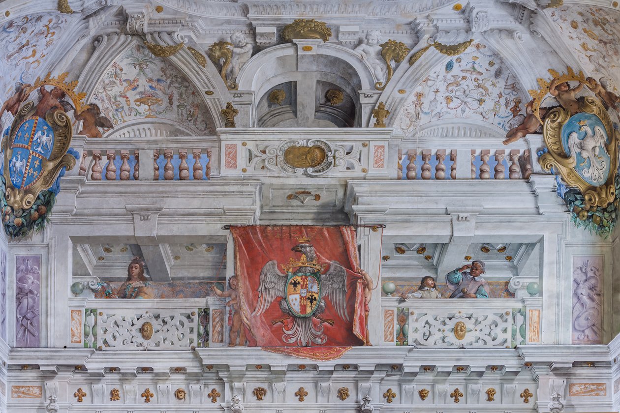 Hal met de Bologna Kwartieren, Hal van de Wachten, Este Hertogelijk Paleis, Sassuolo, Italië door Angelo Michele Colonna