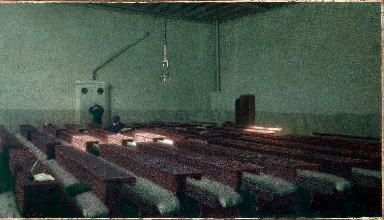 Kerstmis in het hospice voor ouderen Pio Albergo Trivulzio in Milaan door Angelo Morbelli